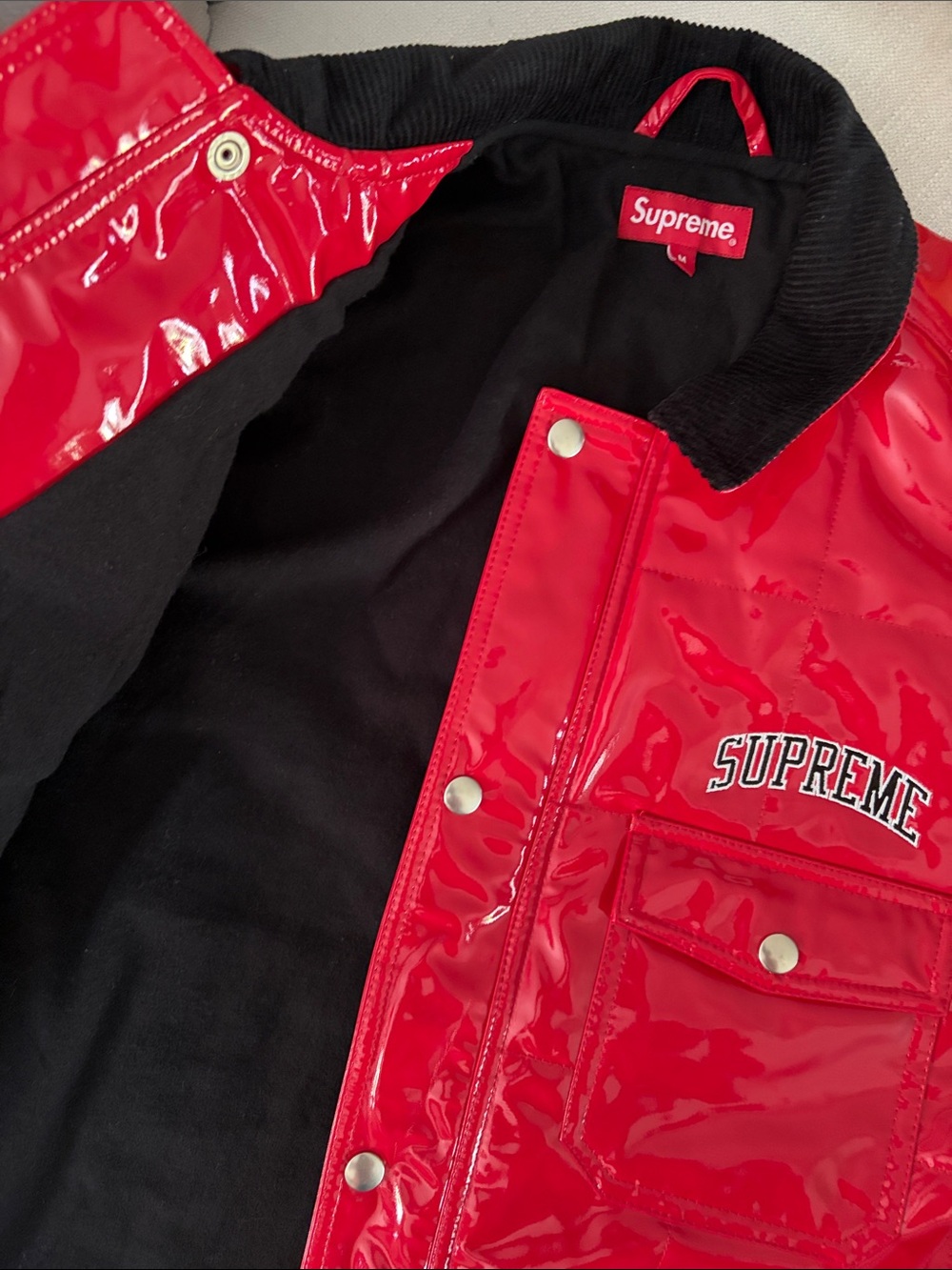 Supreme patent quilted utility jacket. - Picture 4 of 7